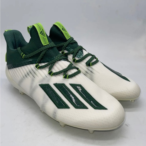 Adidas AdIzero Men’s Football Cleats Green/White Size 17 - Picture 2 of 9